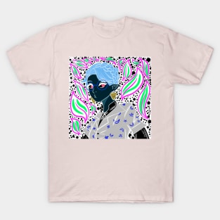 dark witch in blue glasses in boho style pattern ecopop T-Shirt